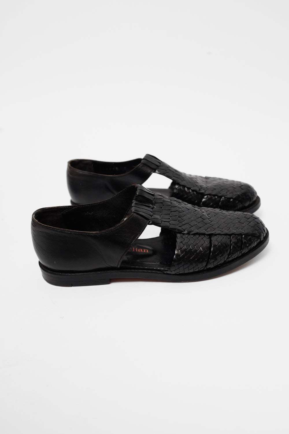 WOVEN LEATHER 38 VINTAGE SANDALS BROGUES