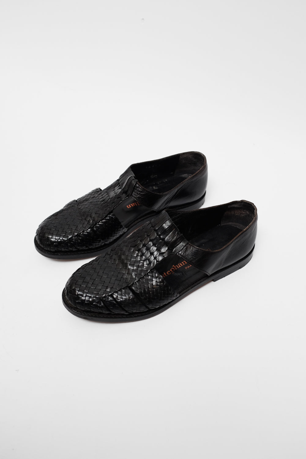 WOVEN LEATHER 38 VINTAGE SANDALS BROGUES