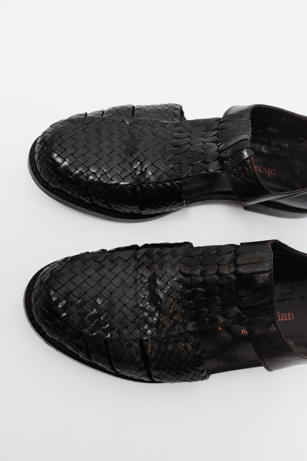 WOVEN LEATHER 38 VINTAGE SANDALS BROGUES