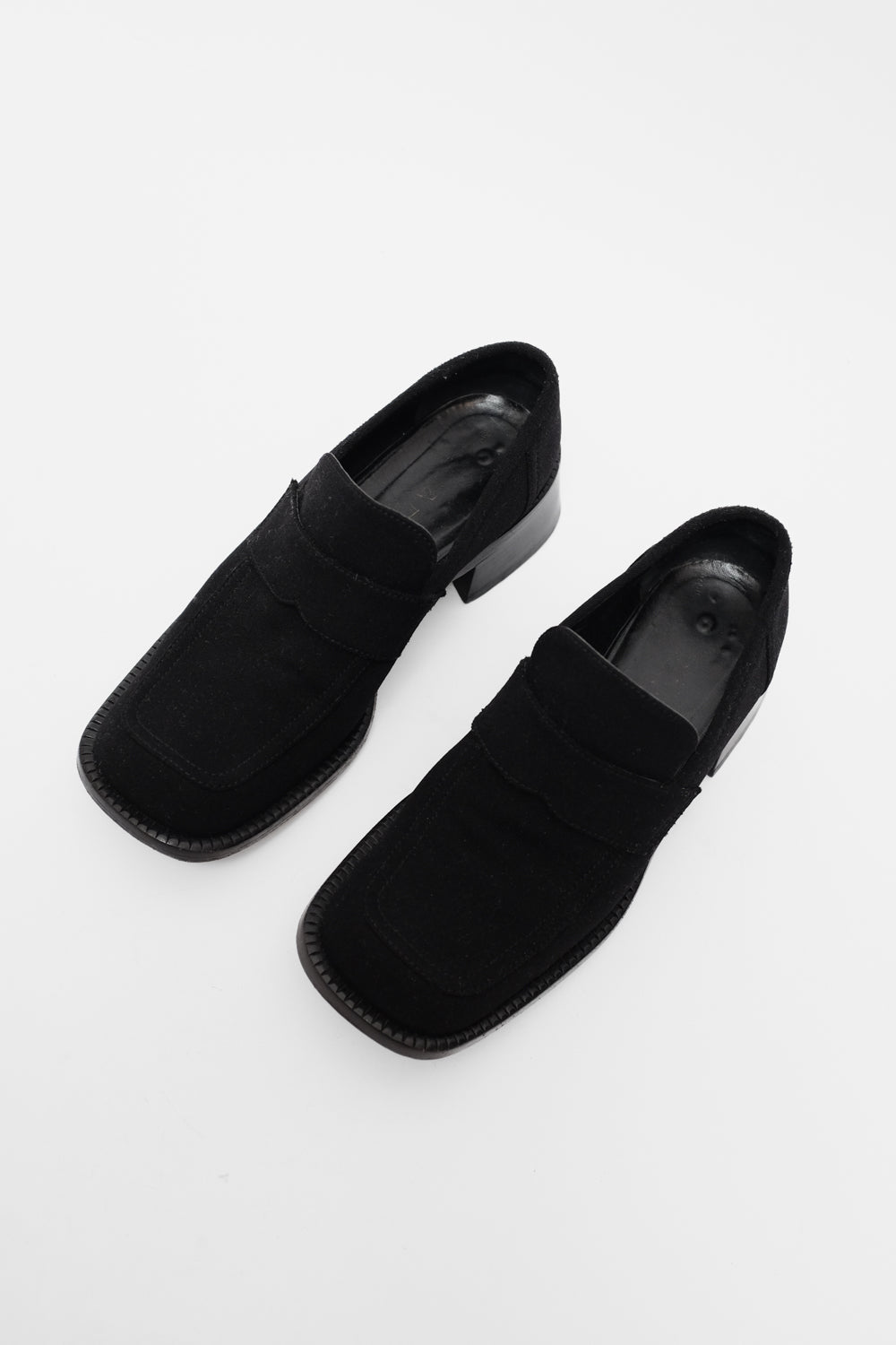 PRADA VINTAGE 37 38 BLACK BOLD LOAFERS