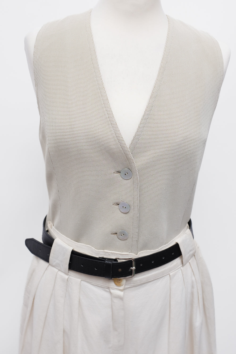 WOOL CREME VINTAGE SUIT VEST