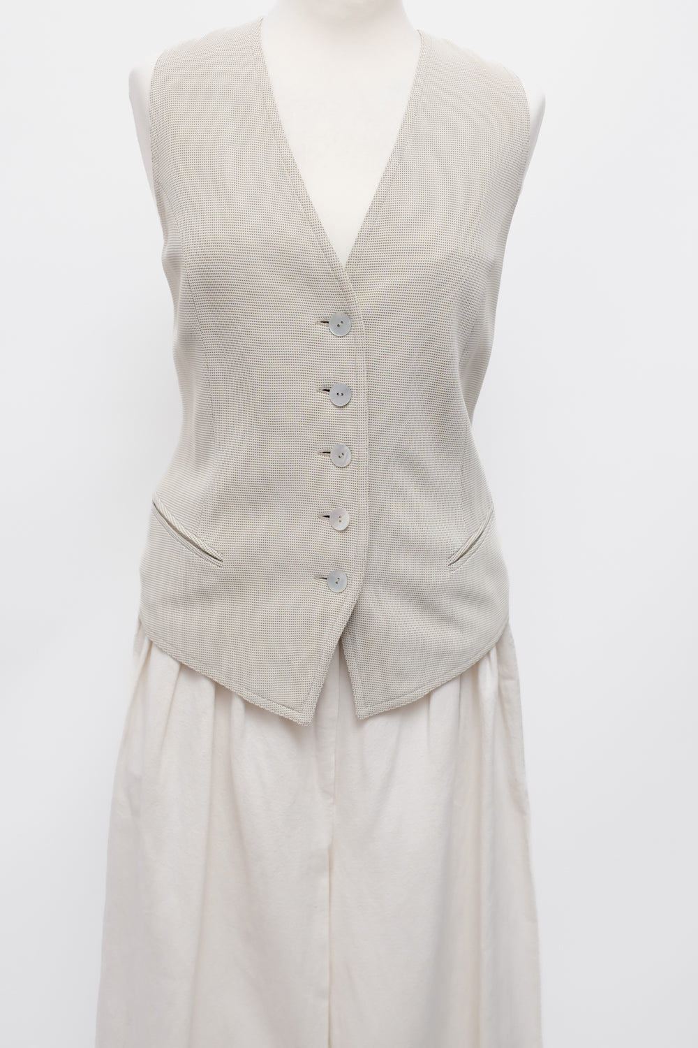 WOOL CREME VINTAGE SUIT VEST