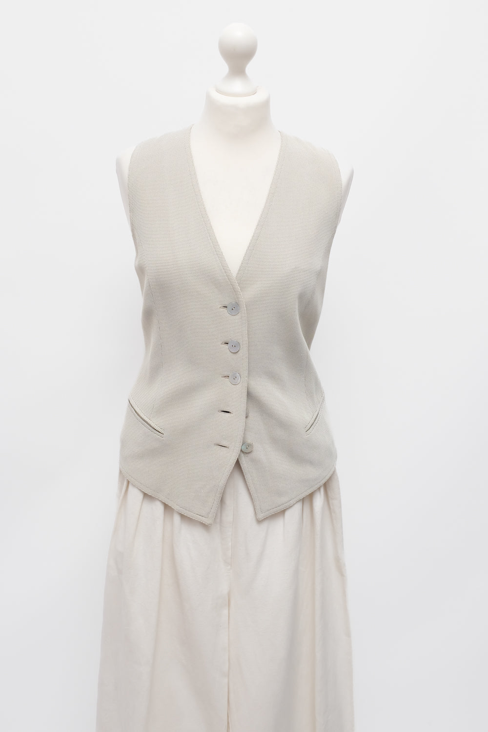WOOL CREME VINTAGE SUIT VEST