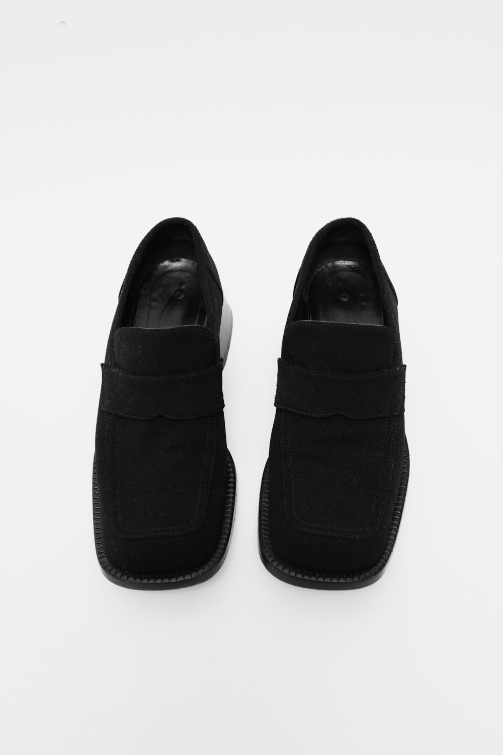 PRADA VINTAGE 37 38 BLACK BOLD LOAFERS