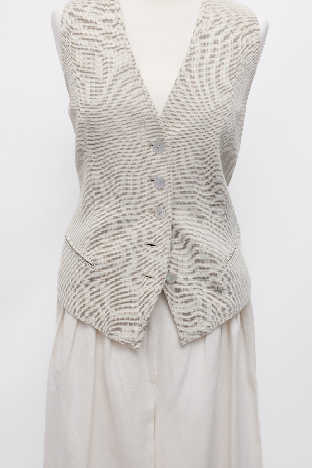WOOL CREME VINTAGE SUIT VEST