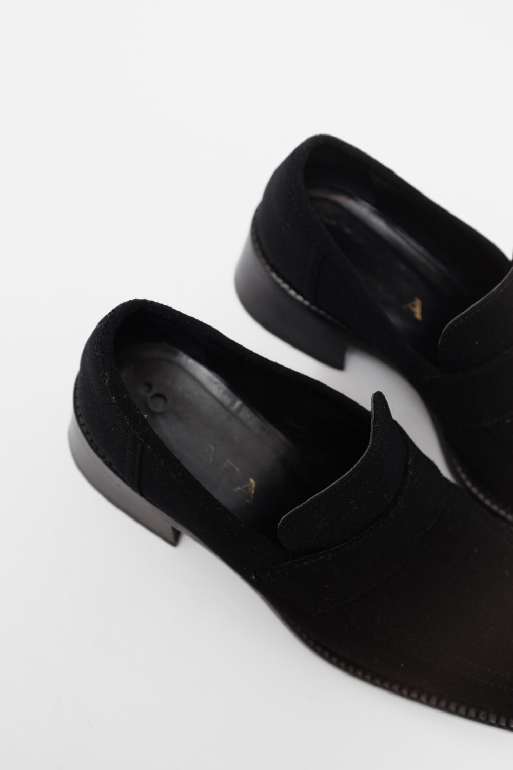 PRADA VINTAGE 37 38 BLACK BOLD LOAFERS