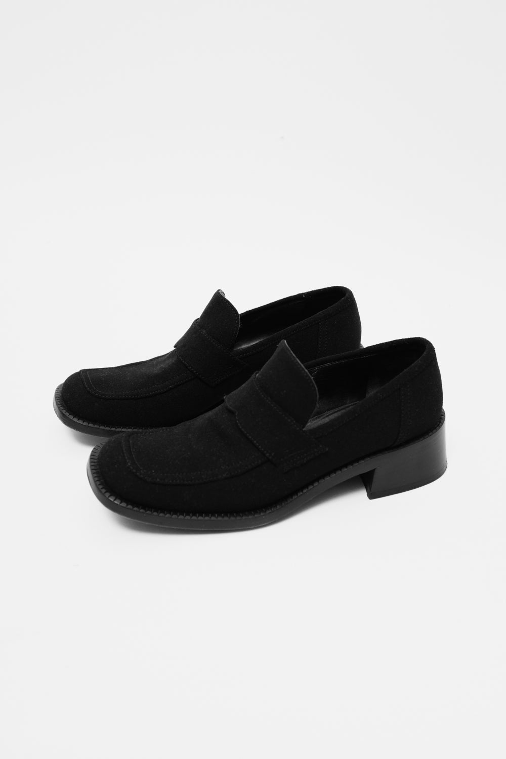 PRADA VINTAGE 37 38 BLACK BOLD LOAFERS