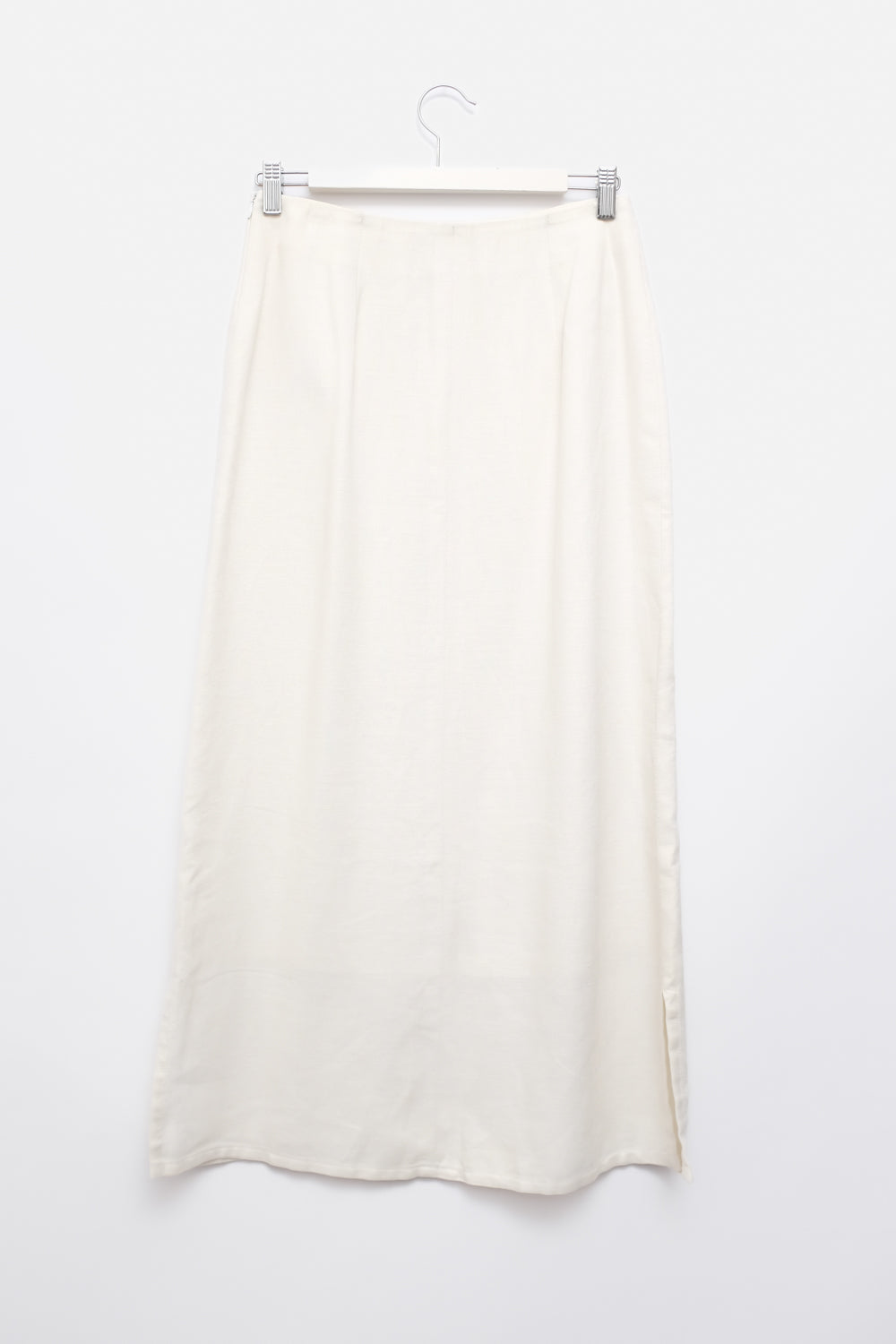 LINEN WHITE CREAM VINTAGE MAXI SKIRT