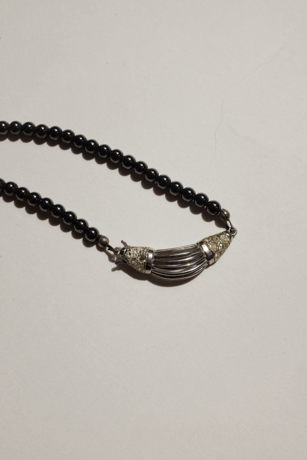 BLACK PEARL VINTAGE STERLING SILVER NECKLACE