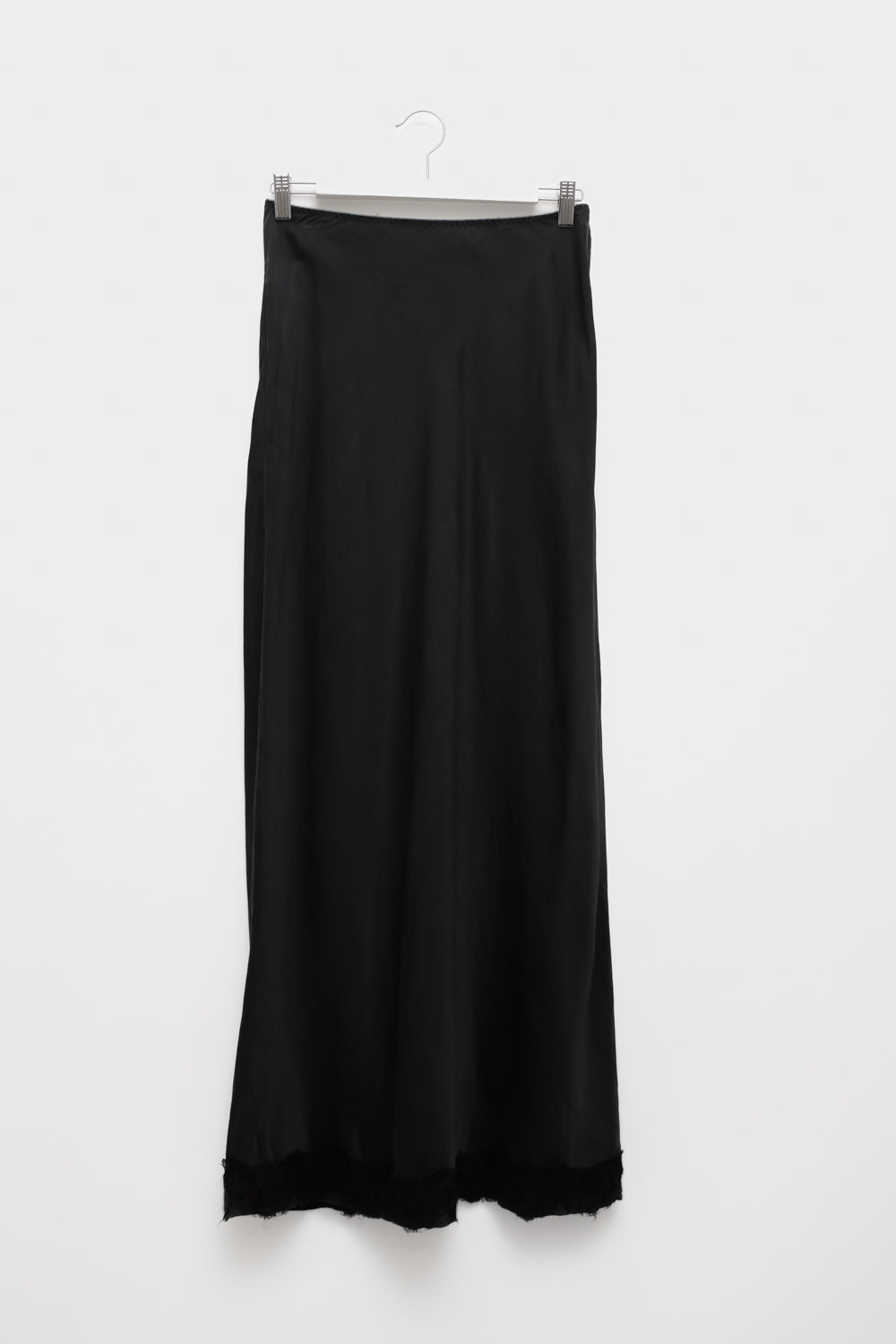 PURE SILK BLACK LACE MAXI SKIRT