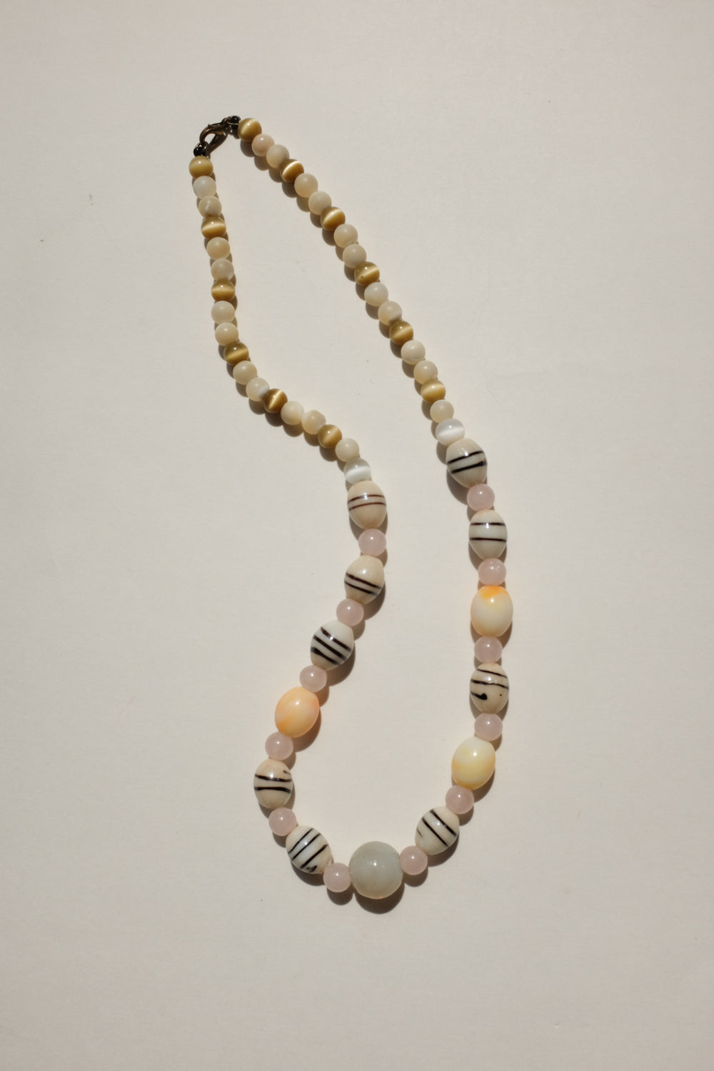 BIG REAL STONE PEARL PASTEL VINTAGE NECKLACE