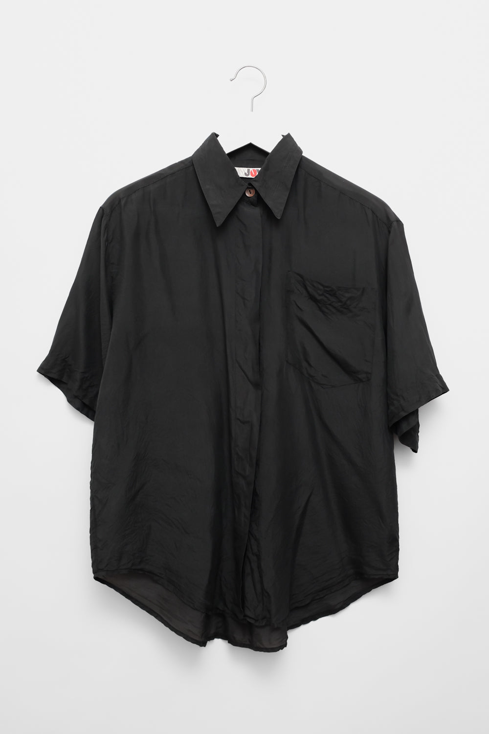 PURE TENDER SILK BLACK VINTAGE SHIRT