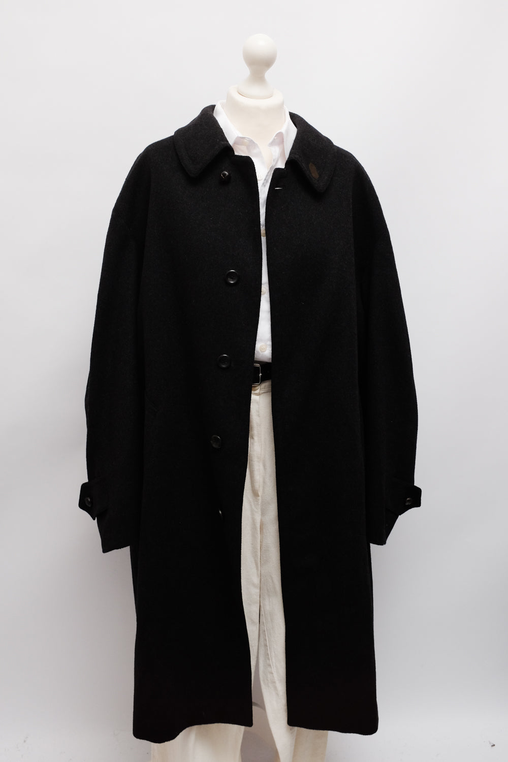 WOOL BLACK ANTHRACITE CLASSY COAT