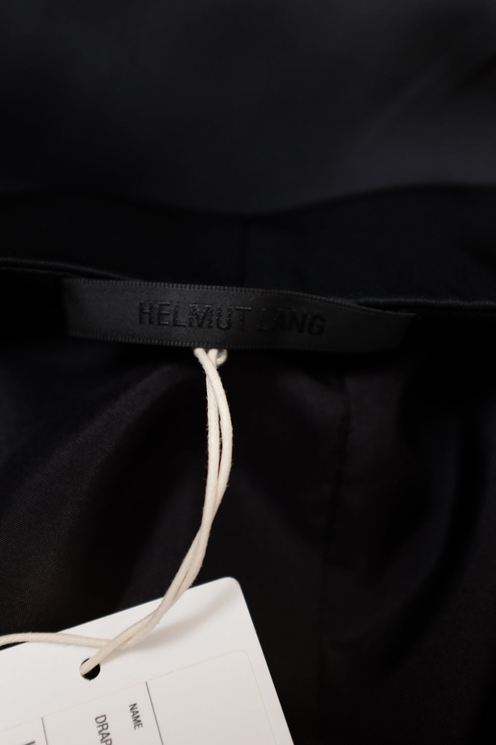 HELMUT LANG SILK SATIN BLACK SCARF TOP