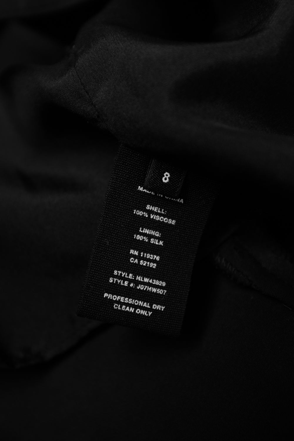 HELMUT LANG SILK SATIN BLACK SCARF TOP