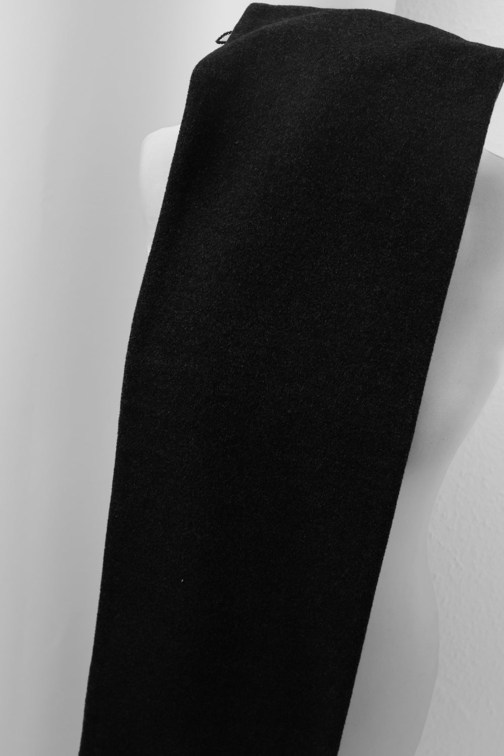 PURE WOOL SCARF ANTHRACITE BLACK COAT