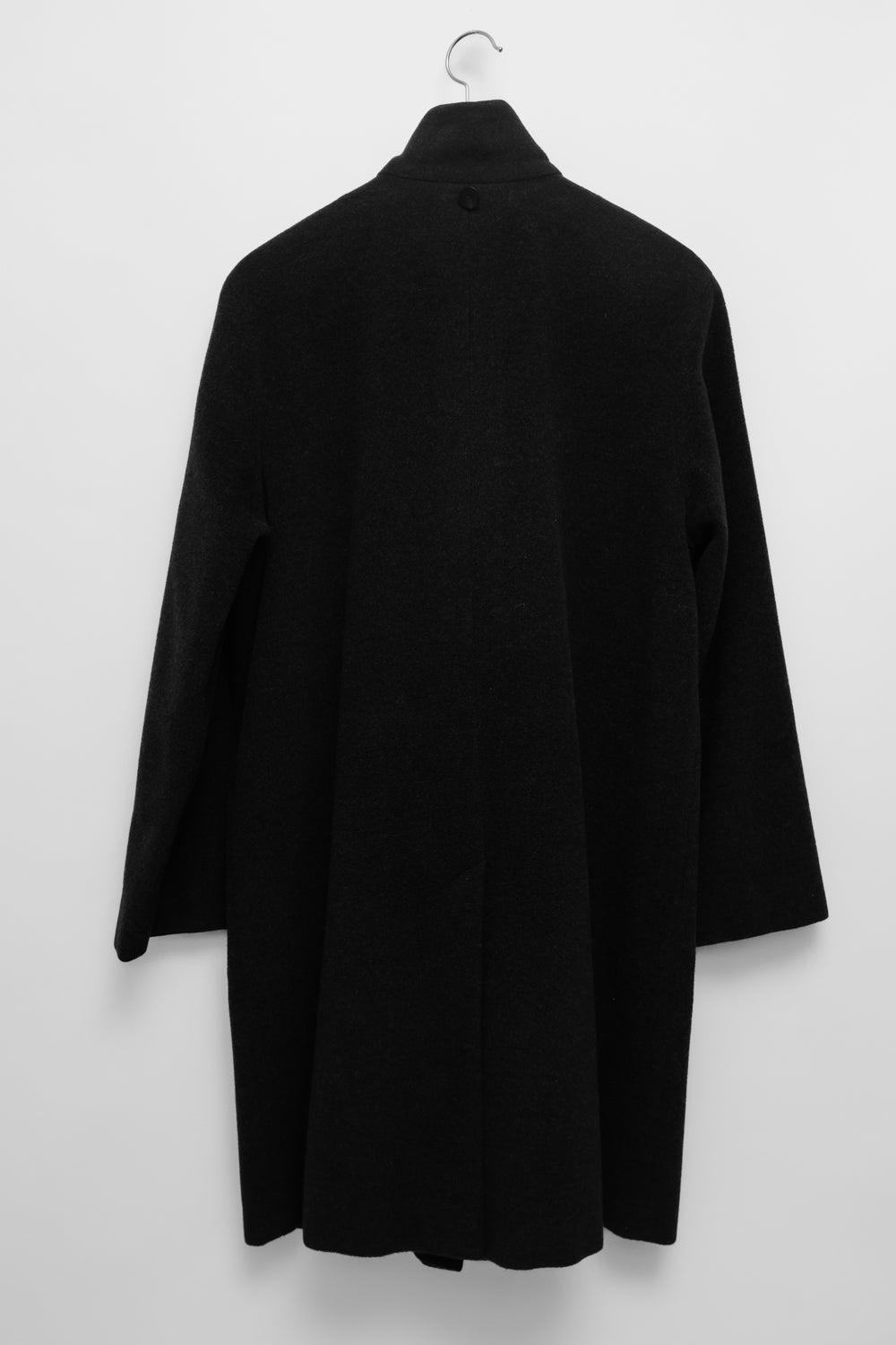 PURE WOOL SCARF ANTHRACITE BLACK COAT