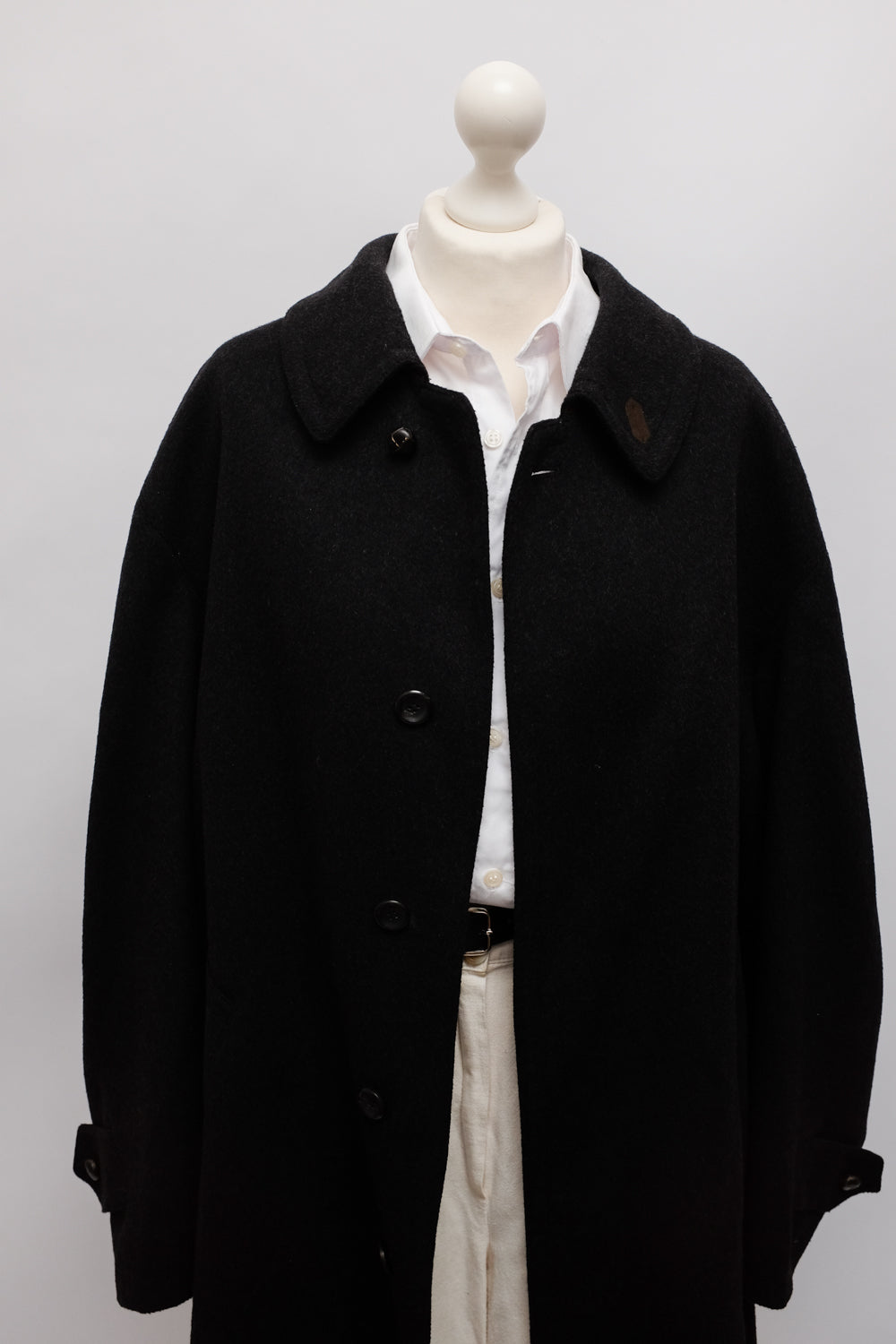 WOOL BLACK ANTHRACITE CLASSY COAT