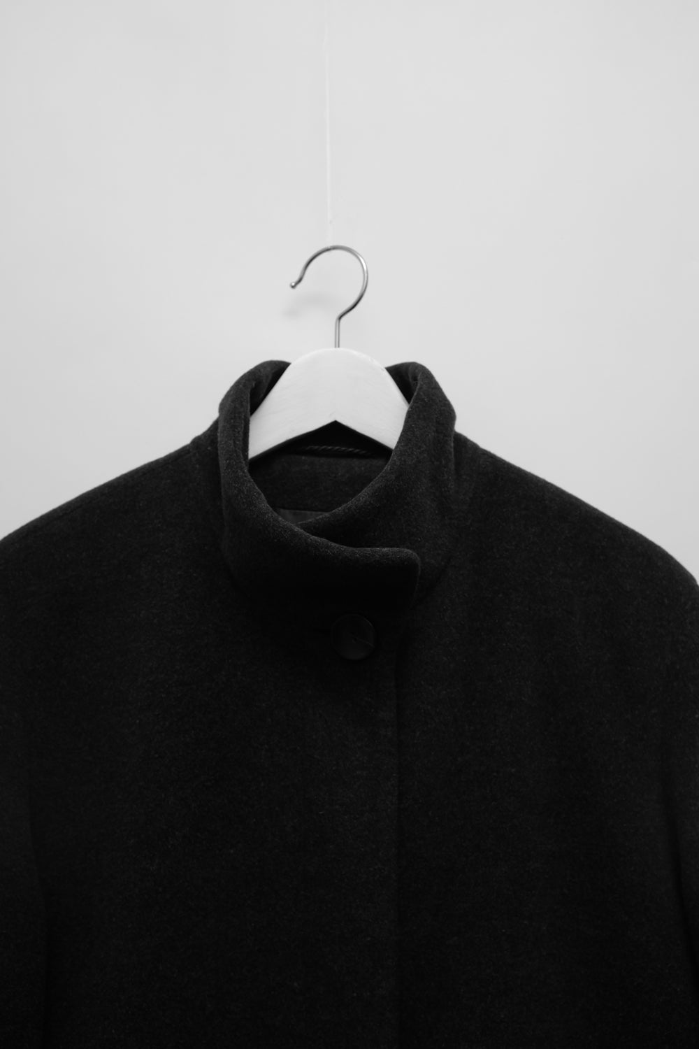 PURE WOOL SCARF ANTHRACITE BLACK COAT