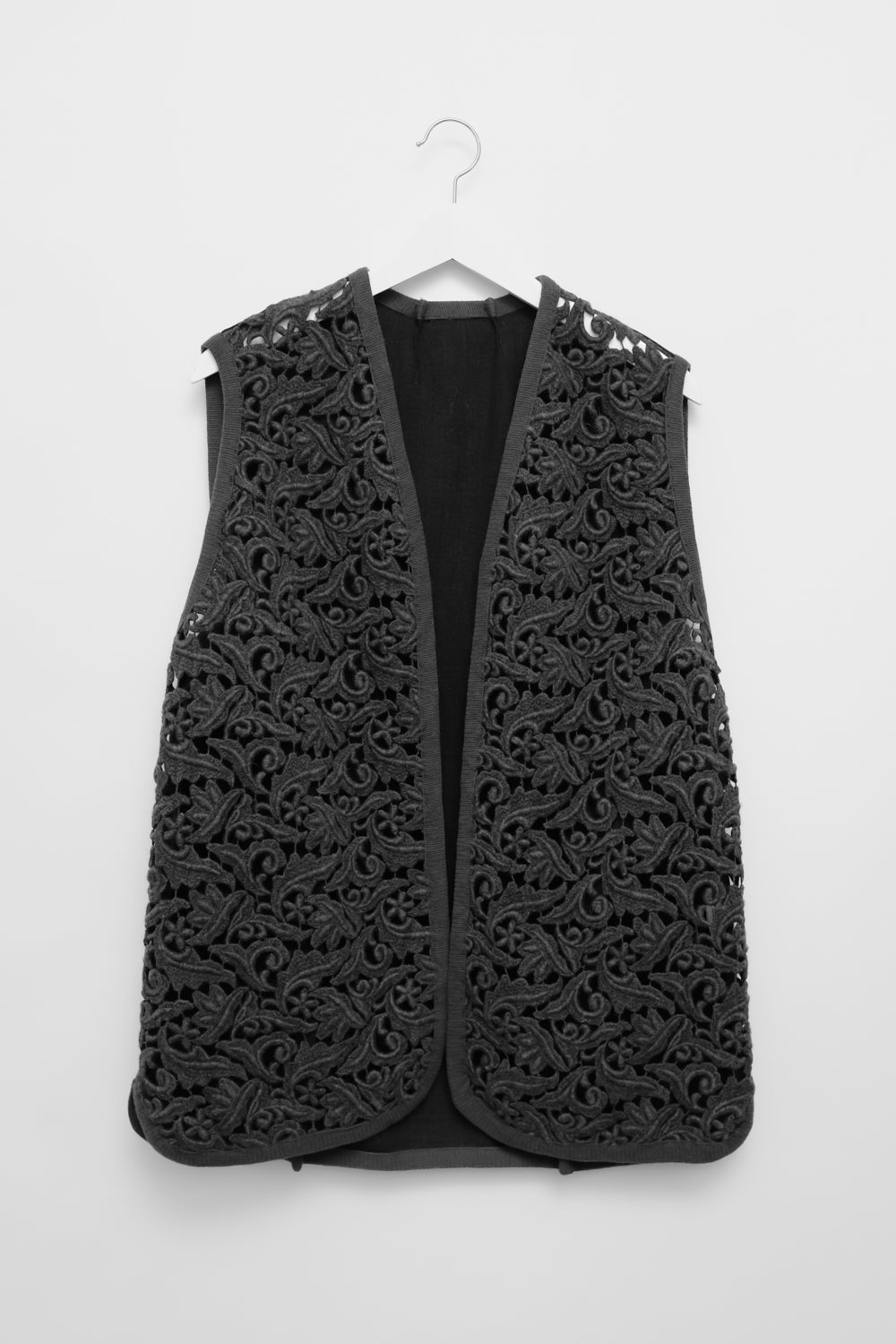 WOOL LACE GREY VINTAGE OVER VEST