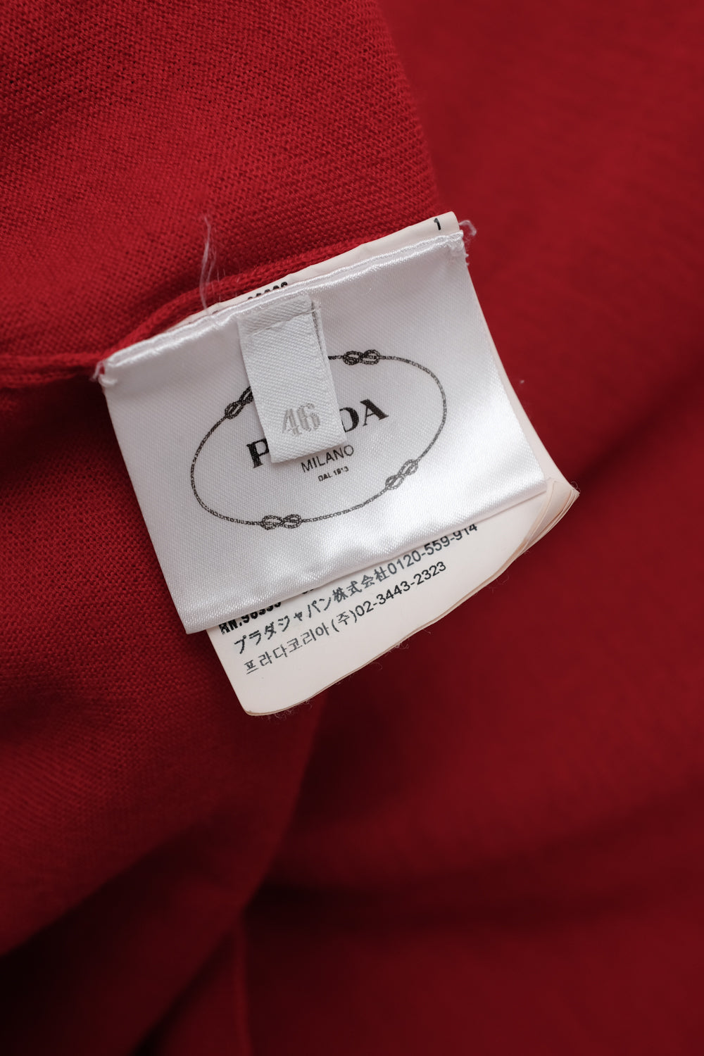PRADA VINTAGE PURE RED WOOL KNIT