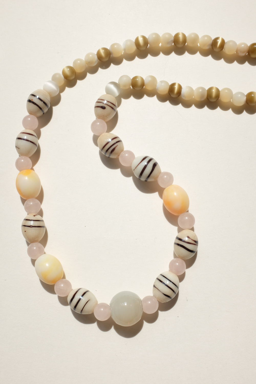 BIG REAL STONE PEARL PASTEL VINTAGE NECKLACE