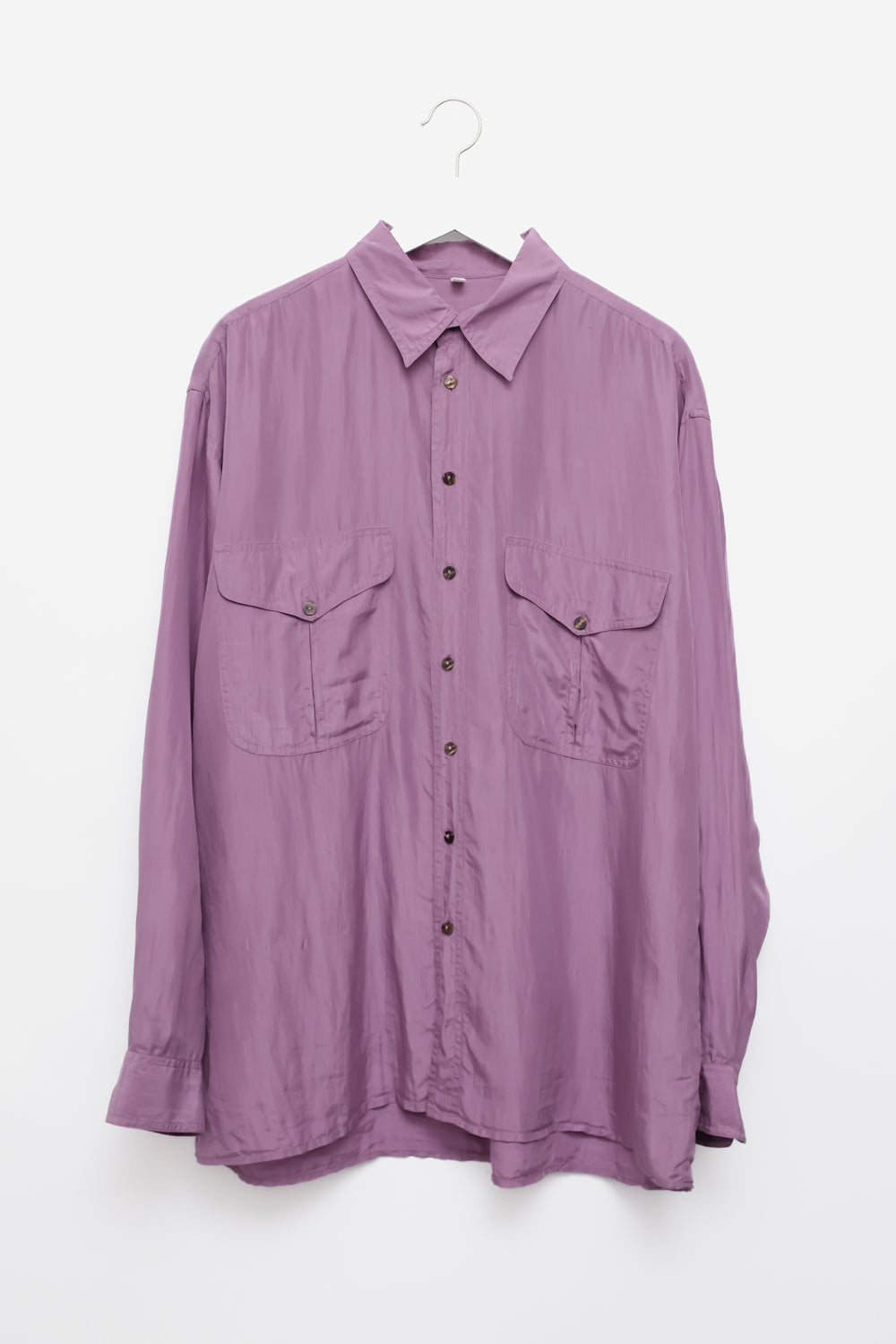 PURE SILK LILAC OVERSIZE SHIRT