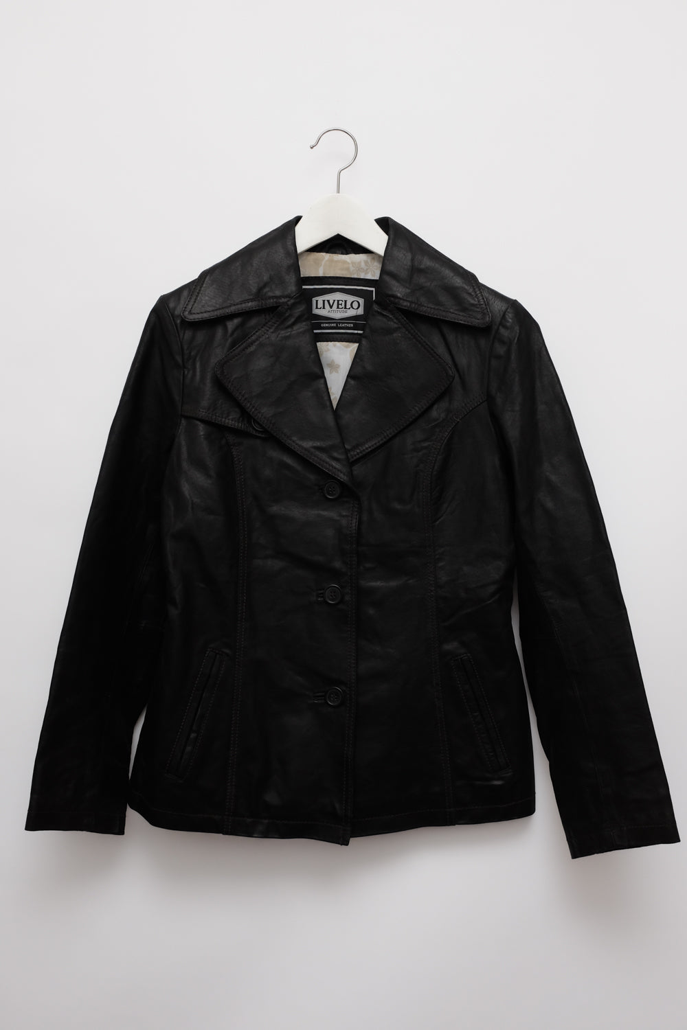 BLACK LEATHER VINTAGE JACKET
