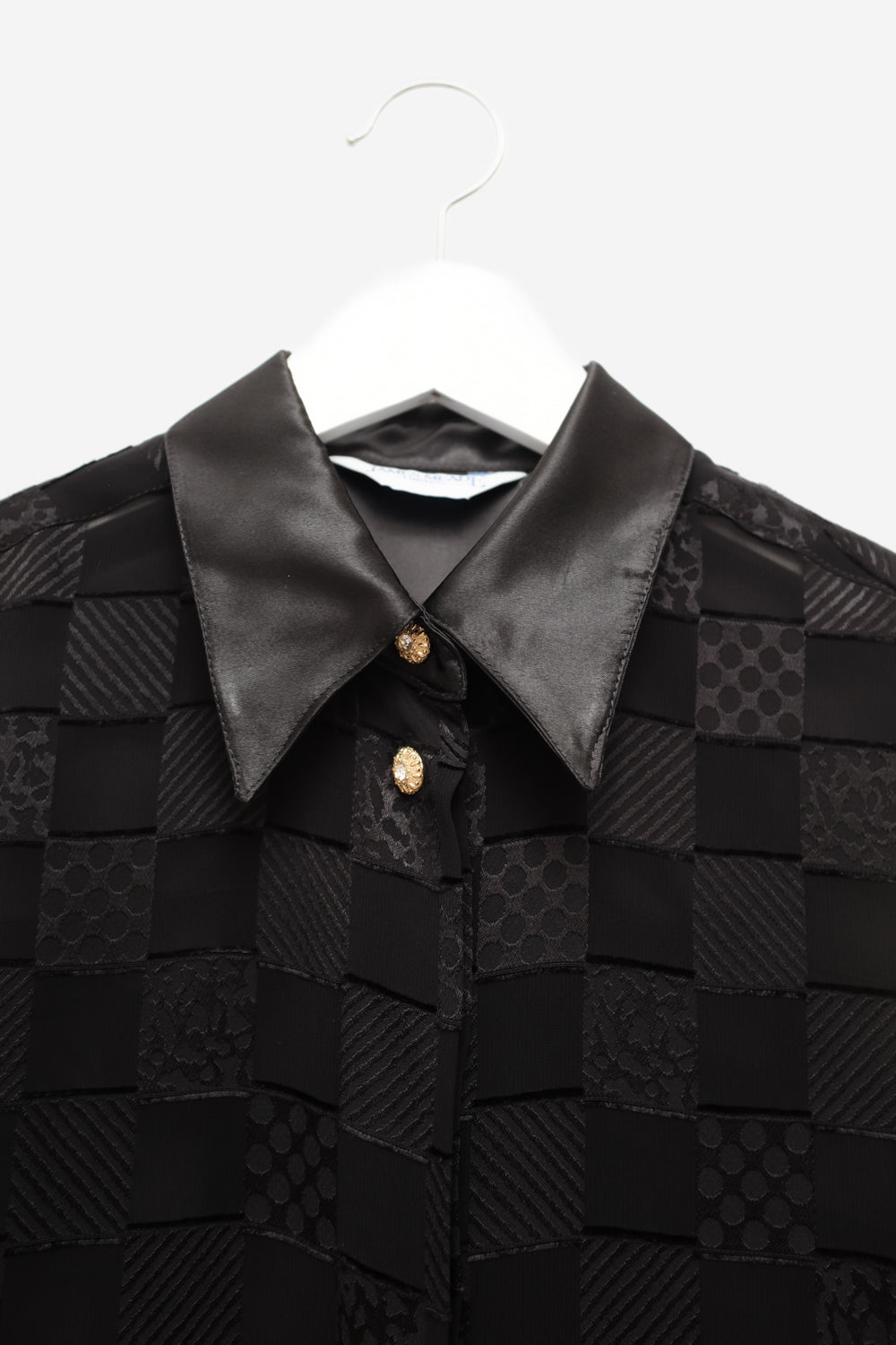 PURE LUCID VISCOSE SATIN BLACK VINTAGE SHIRT