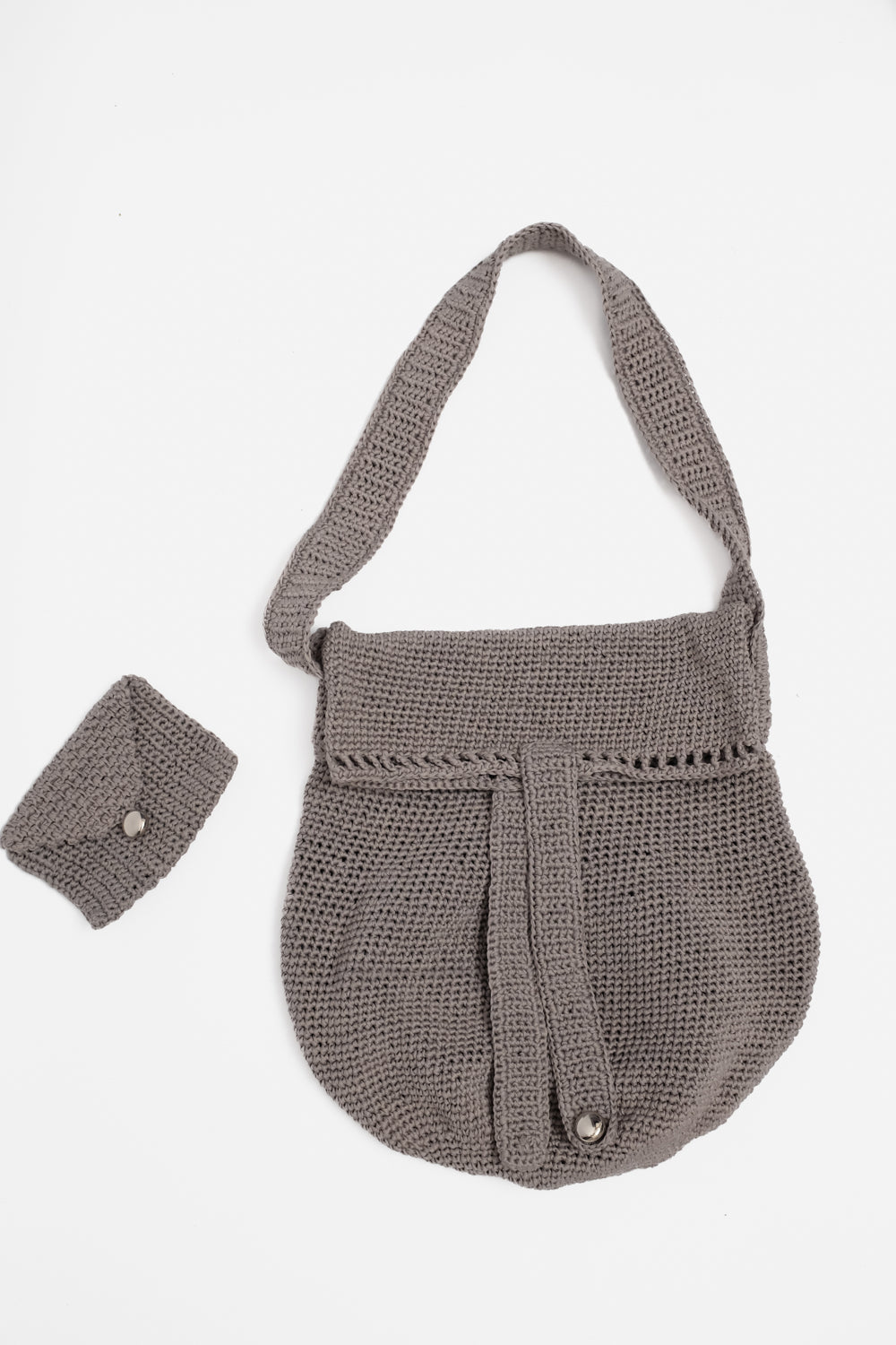 GREY XL CROCHET VINTAGE BAG