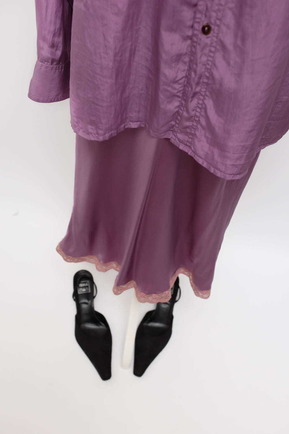 PURE SILK LILAC OVERSIZE SHIRT