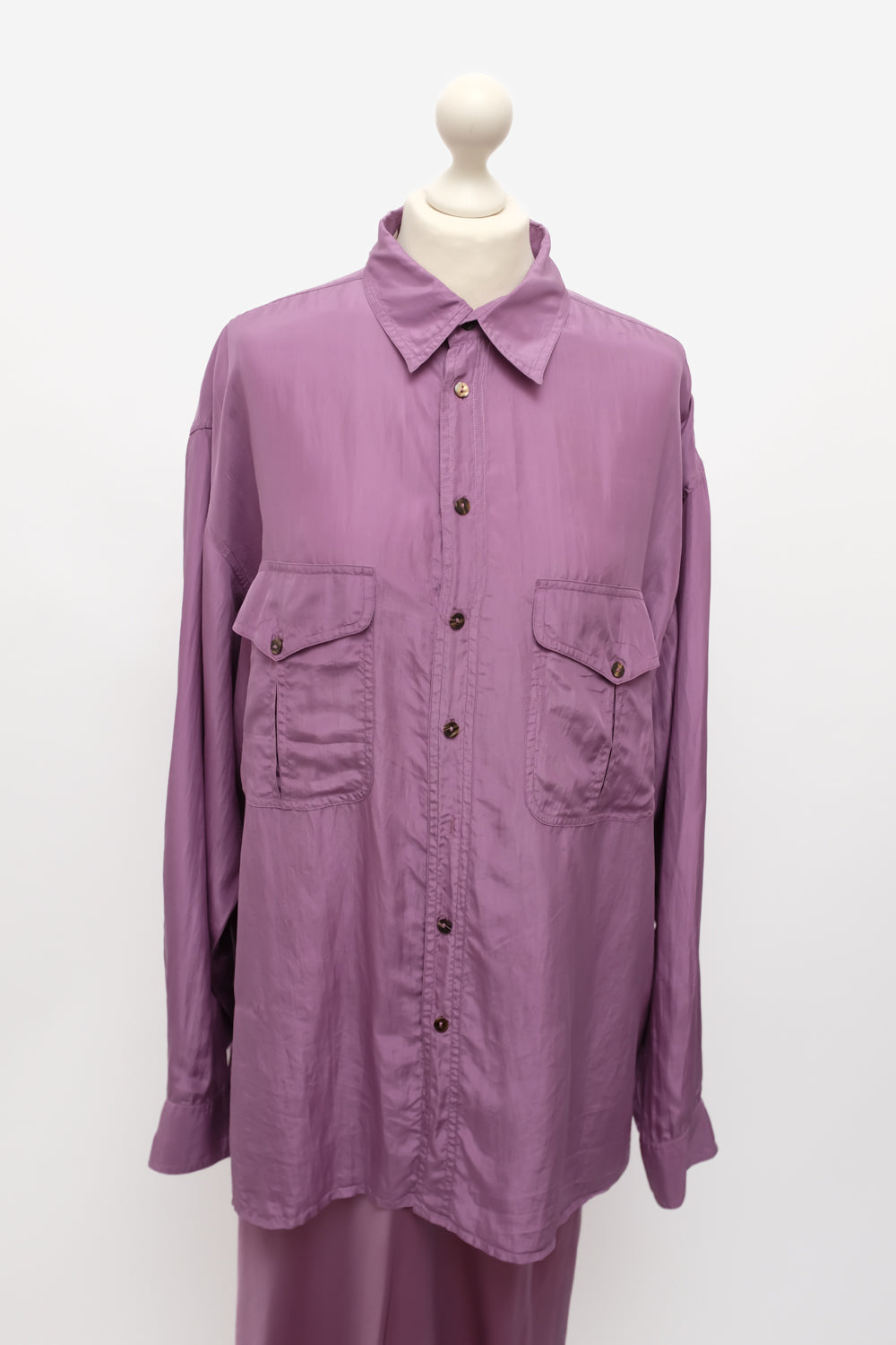 PURE SILK LILAC OVERSIZE SHIRT