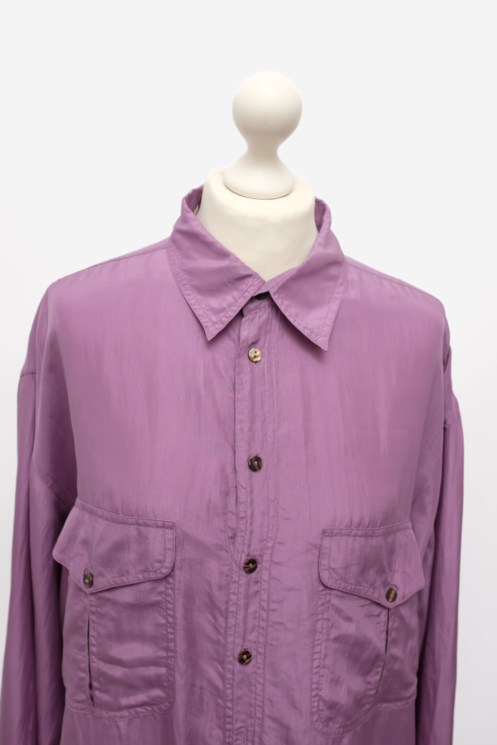 PURE SILK LILAC OVERSIZE SHIRT
