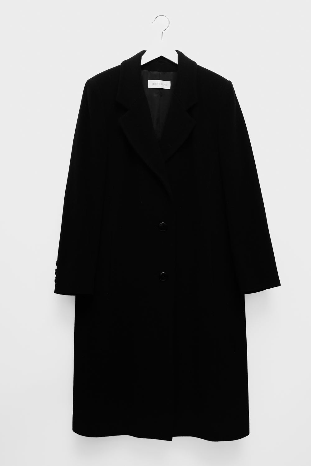 CLASSY BLACK WOOL CASHMERE COAT