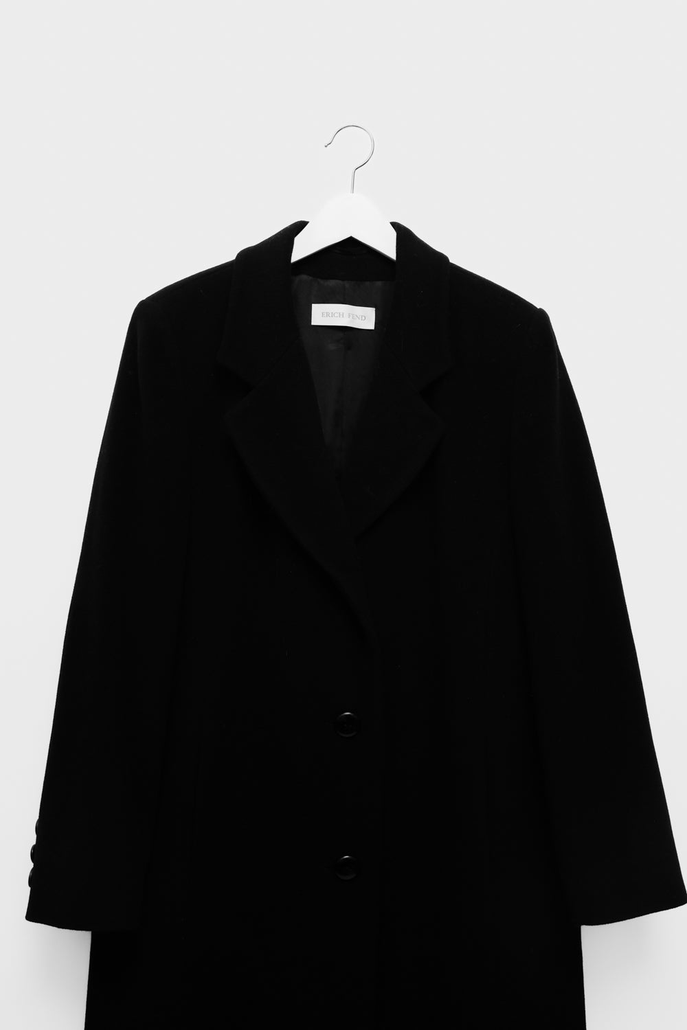 CLASSY BLACK WOOL CASHMERE COAT