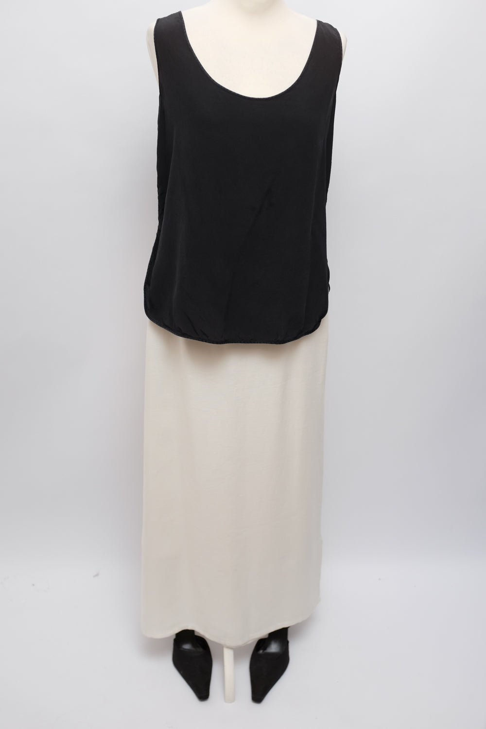 LINEN WHITE CREAM VINTAGE MAXI SKIRT