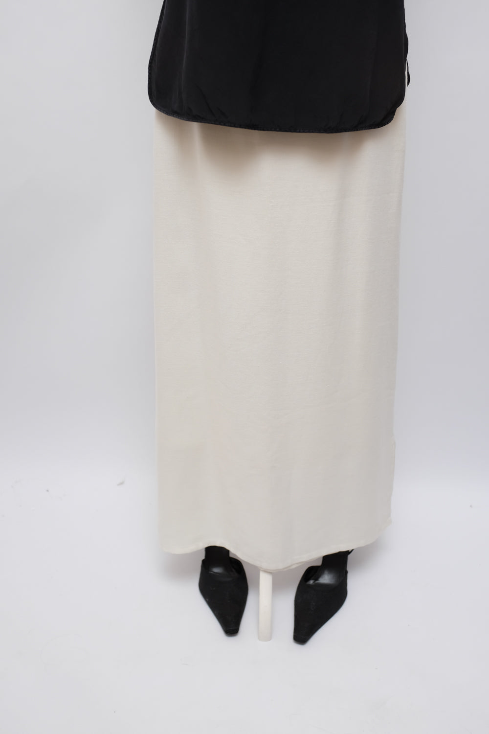 LINEN WHITE CREAM VINTAGE MAXI SKIRT