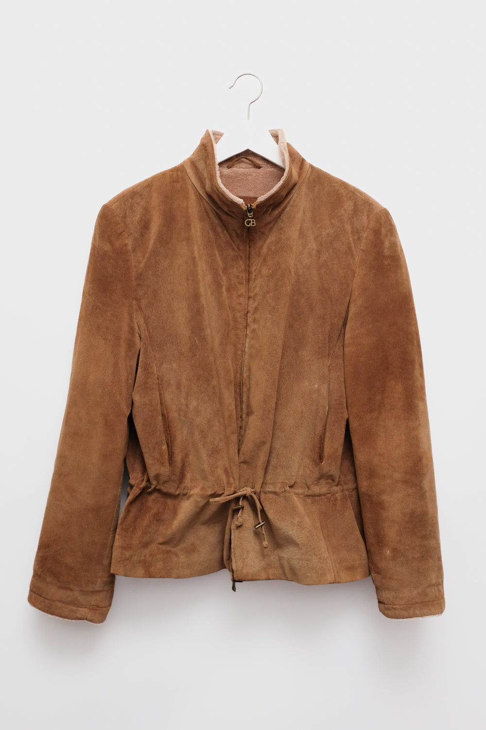 VINTAGE SUEDE COGNAC SHEARLING JACKET