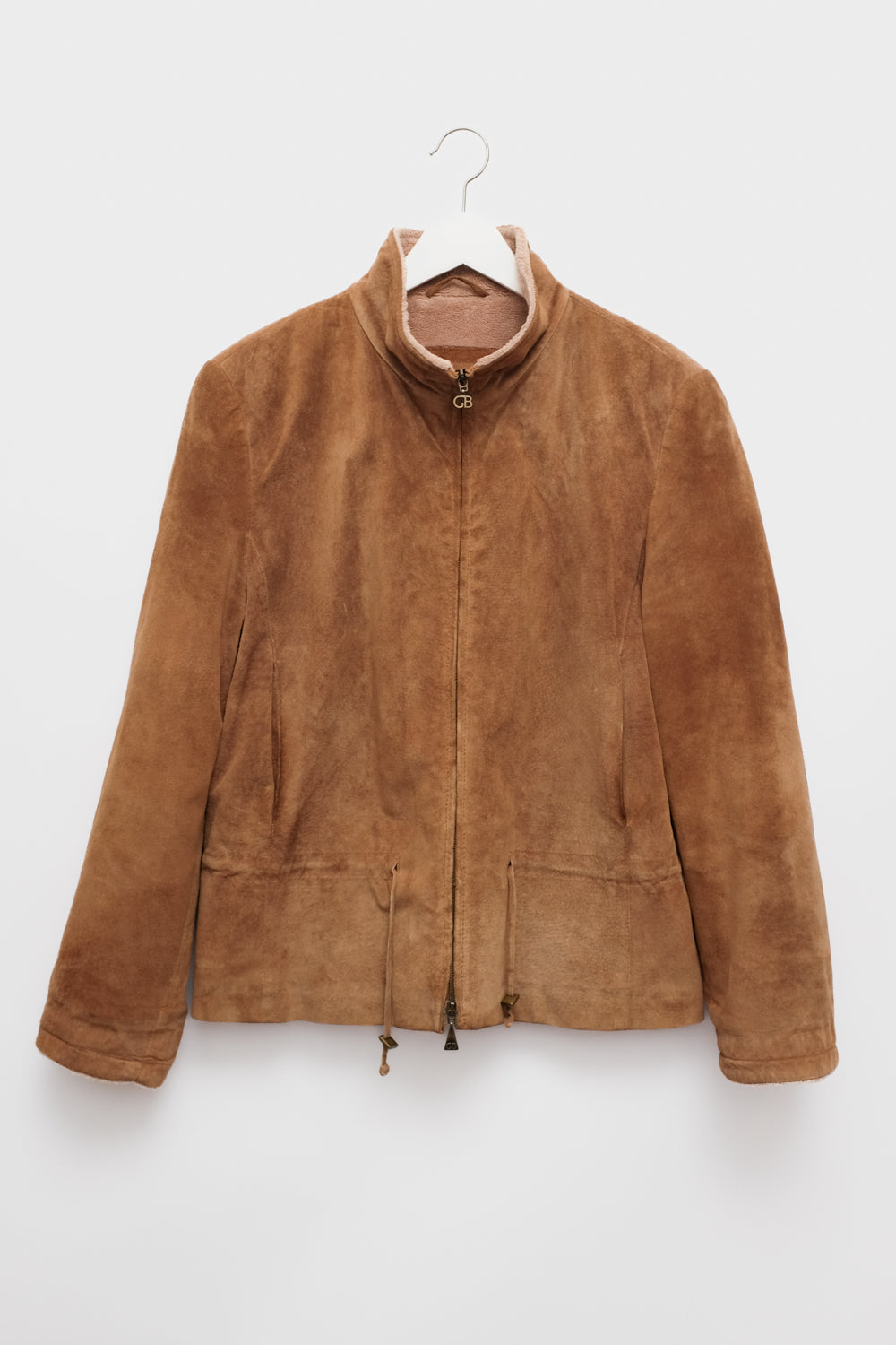 VINTAGE SUEDE COGNAC SHEARLING JACKET