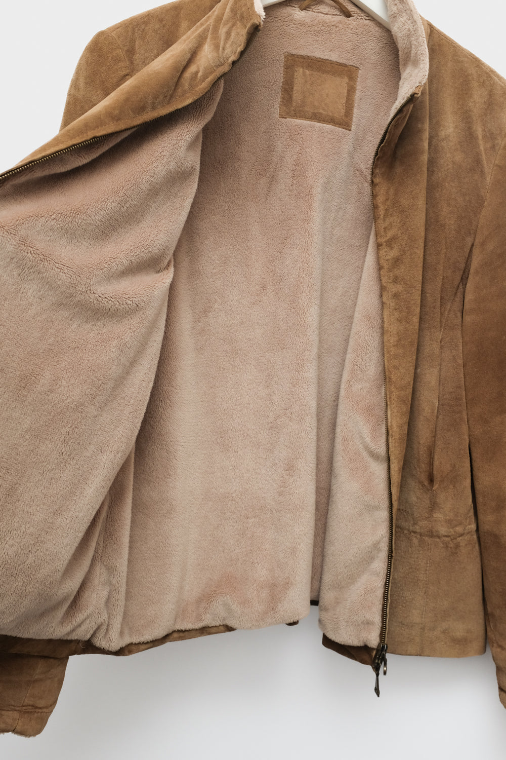 VINTAGE SUEDE COGNAC SHEARLING JACKET