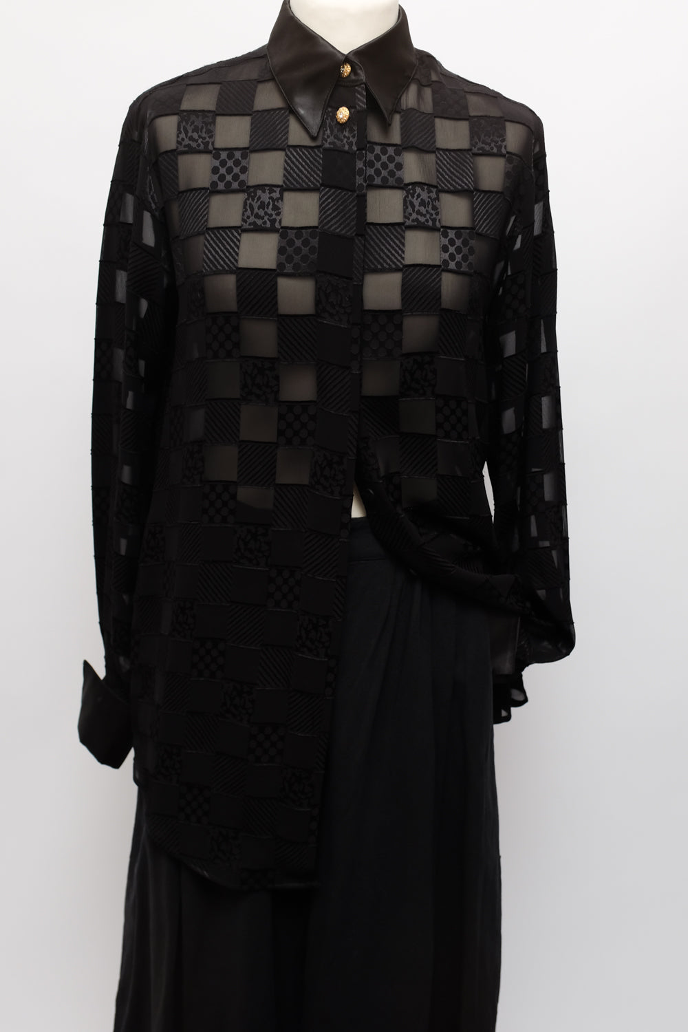 PURE LUCID VISCOSE SATIN BLACK VINTAGE SHIRT