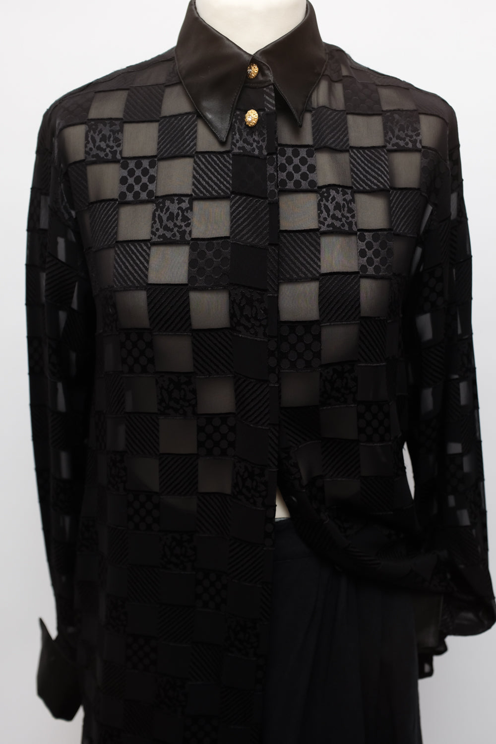 PURE LUCID VISCOSE SATIN BLACK VINTAGE SHIRT