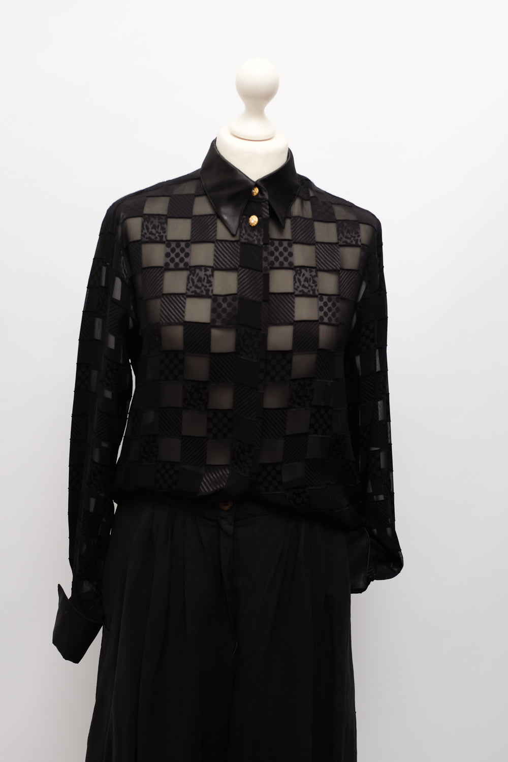 PURE LUCID VISCOSE SATIN BLACK VINTAGE SHIRT