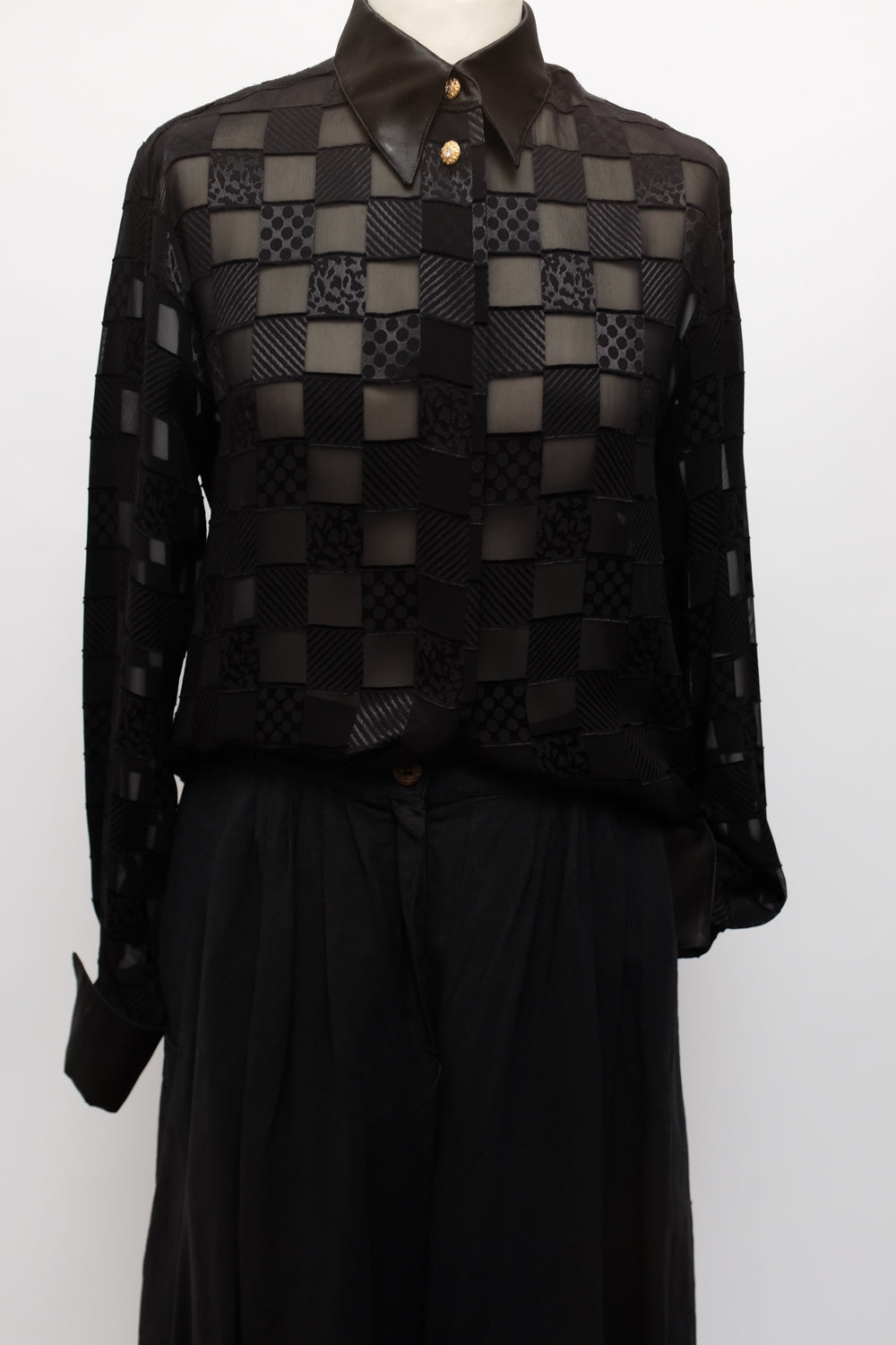 PURE LUCID VISCOSE SATIN BLACK VINTAGE SHIRT