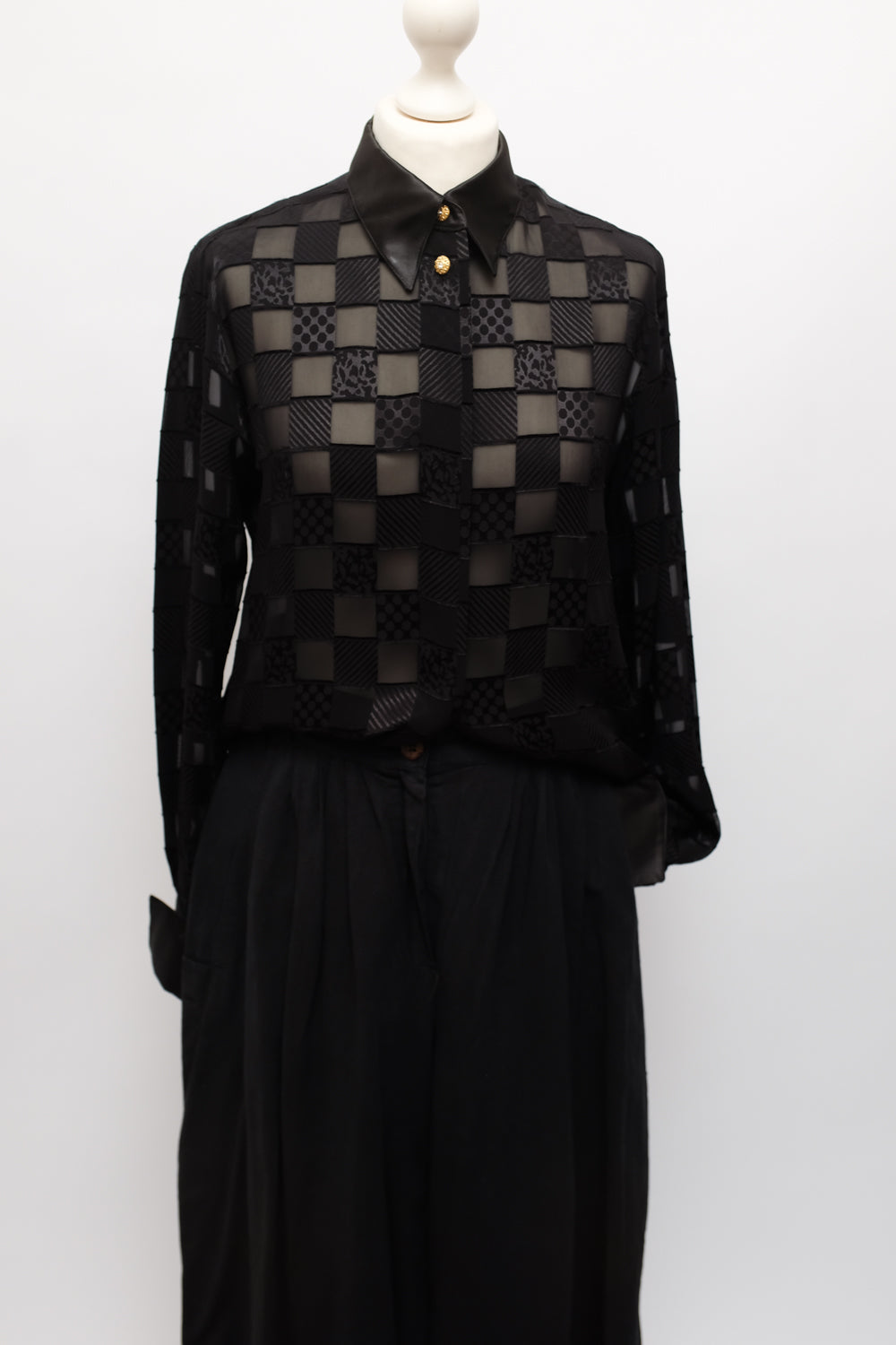 PURE LUCID VISCOSE SATIN BLACK VINTAGE SHIRT