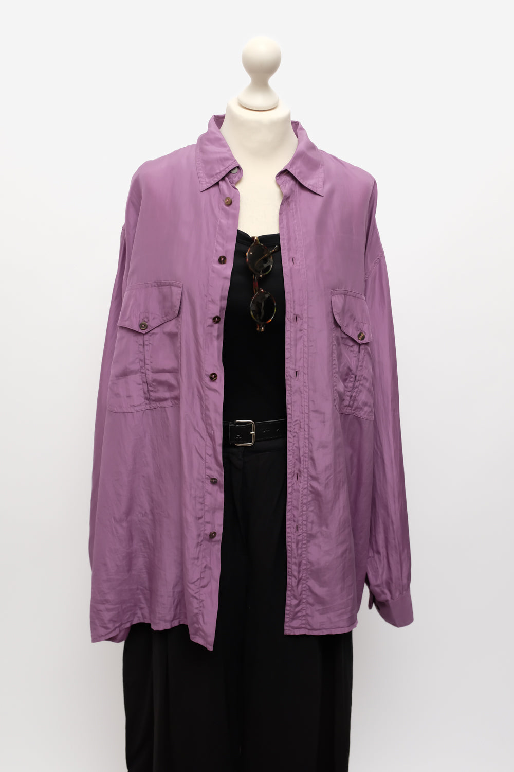 PURE SILK LILAC OVERSIZE SHIRT