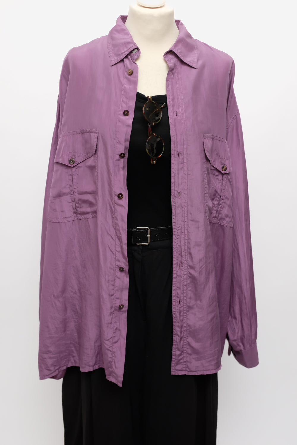 PURE SILK LILAC OVERSIZE SHIRT
