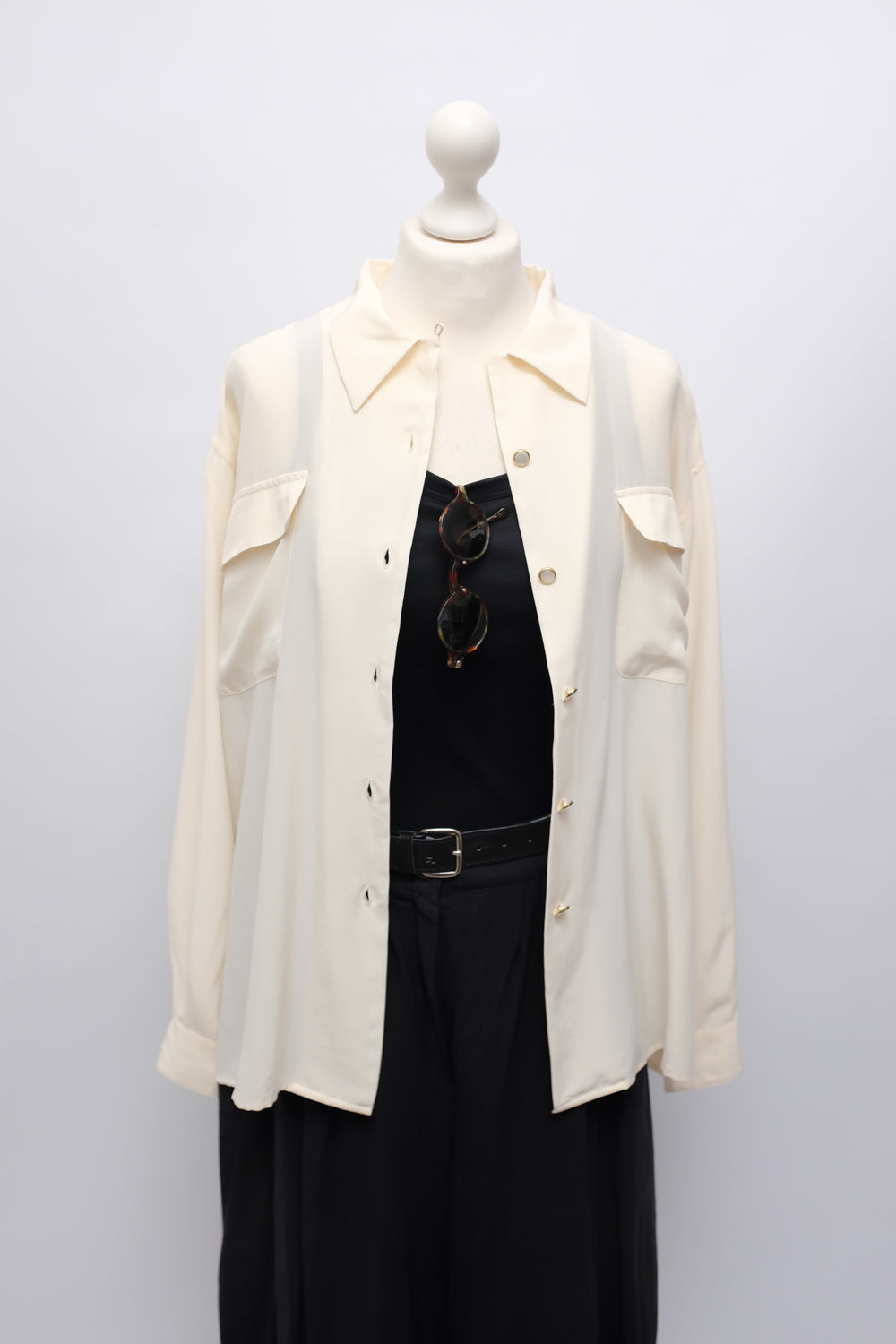 PURE SILK CREAM VINTAGE SHIRT
