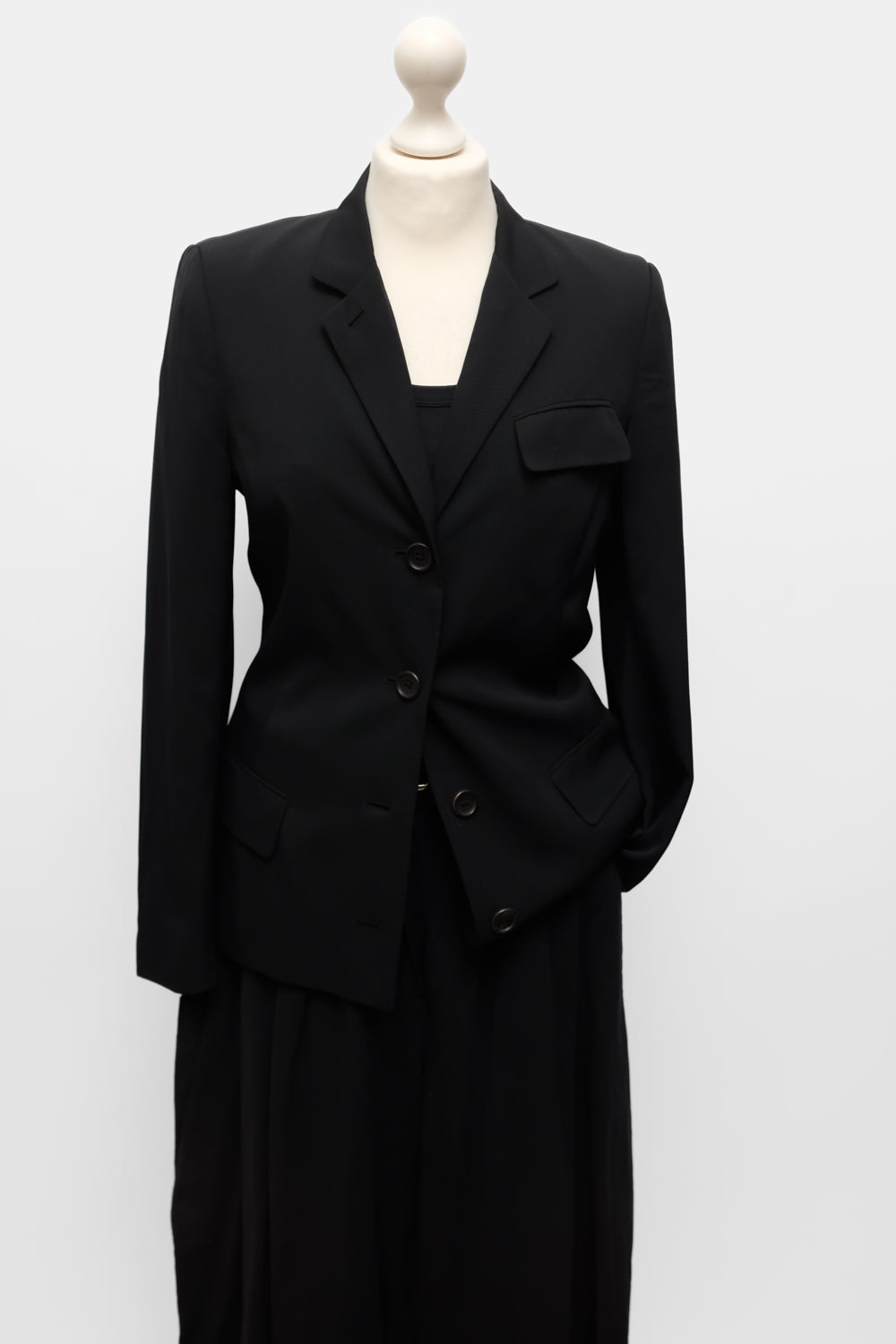 JIL SANDER VINTAGE BLACK WAISTED BLAZER
