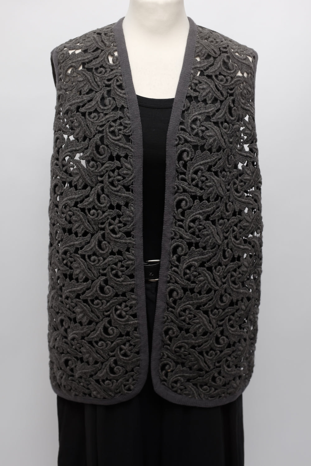 WOOL LACE GREY VINTAGE OVER VEST